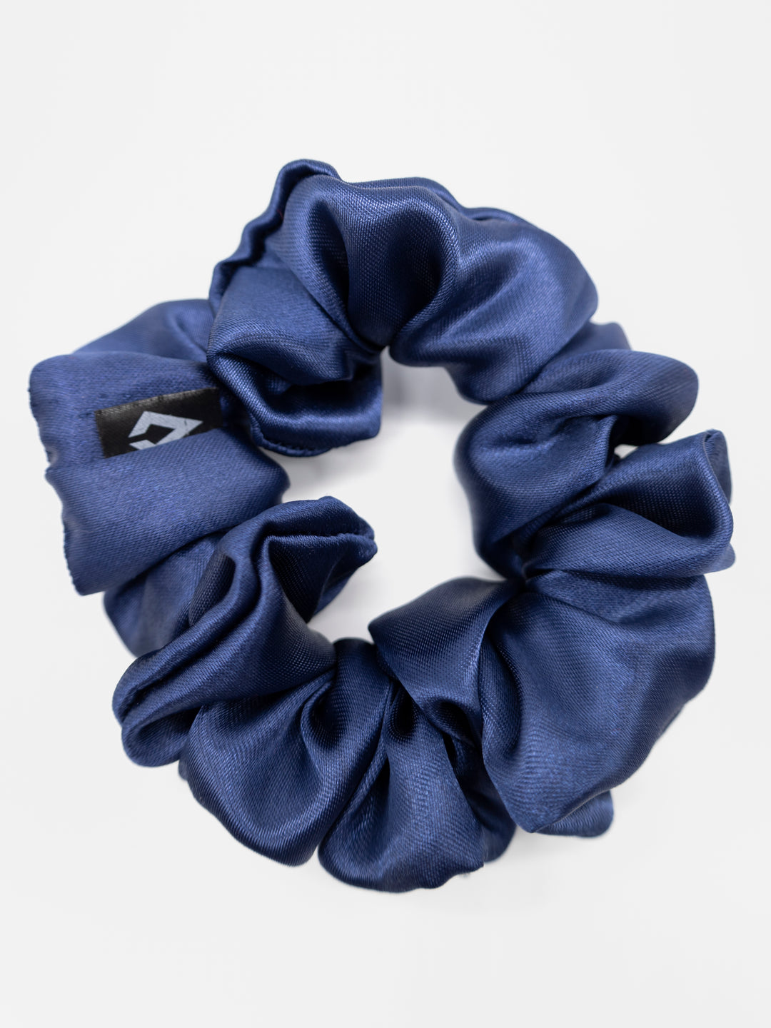Mini Blue Satin Scrunchie | LookJade