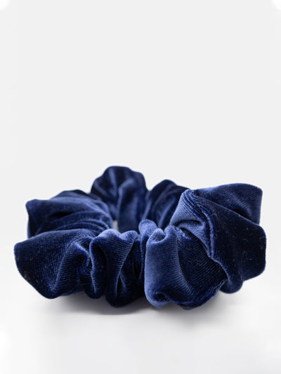 Mini Blue Velvet Scrunchie | LookJade