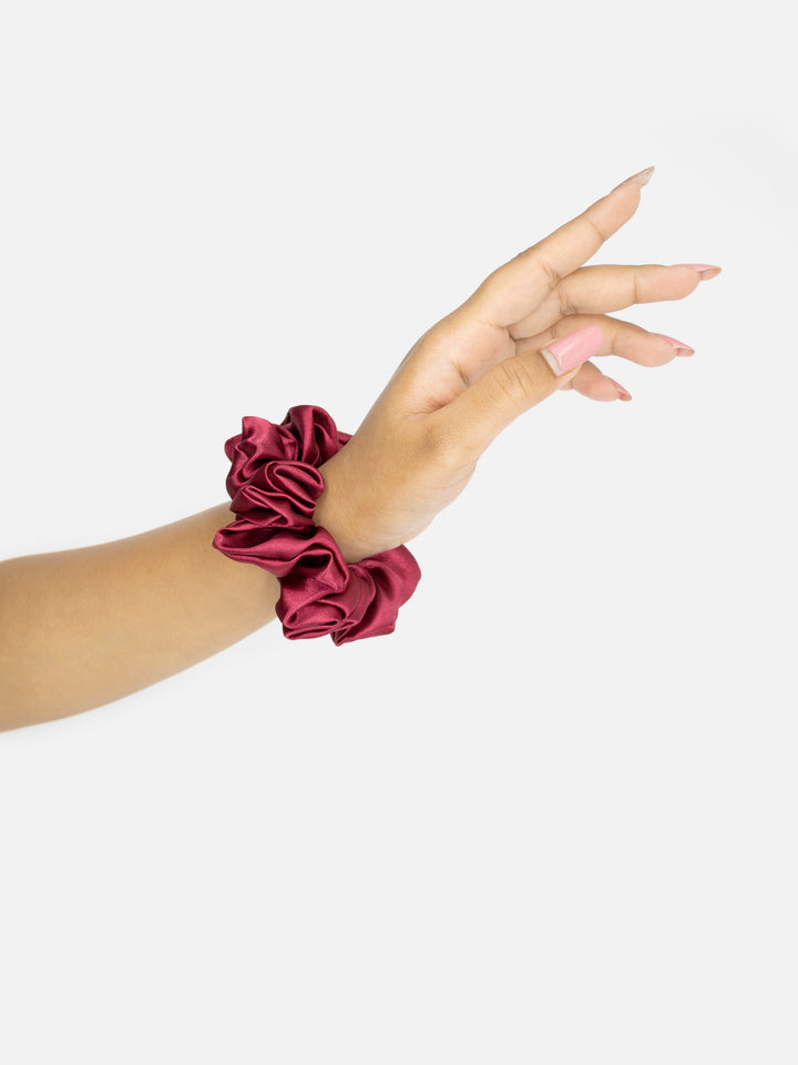 Mini Red Satin Scrunchie